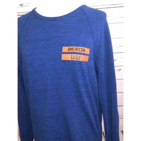 American Eagle AE Active Flex Men Small Long Sleeve Crew Tee Shirt T-Shirt Y2K - Picture 2 of 6